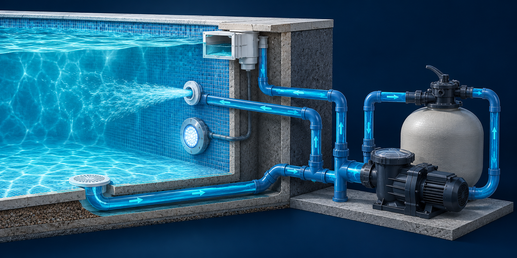 Piscina pierde agua por el skimmer: comprobación del accesorio y su conexión